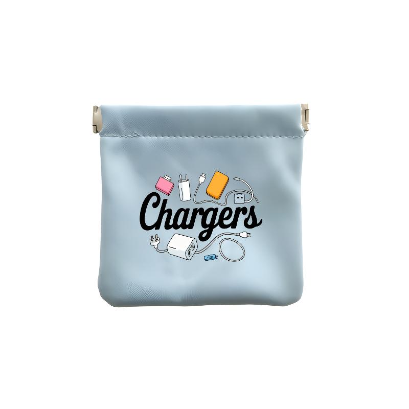 

Portable Pop-Up Spring Storage Bag, Data Cable & Lipstick Pouch, Small Item Organizer, Multi-Functional with Automatic Closure синій