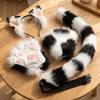 Cat Cosplay Set with Gloves Soft Animal Ears Headband for Cosplayers