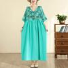 DIMANAF New 2026 Women Plus Size Summer Casual Long Dress Cotton Loose Oversize Maxi Beach Sundress Elegant Vintage Lady Print Floral