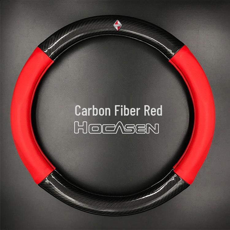 Universal Non-Slip Leather Carbon Fiber Steering Wheel Cover for Borgward BX5 BX7 - All-Season, Sweat-Absorbent