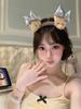 double bear headband - coffee color
