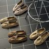 THE · FENGLIYA2025 Early Autumn, Super Soft Cowhide Lace-up Loafers Flat Non-slip Grandma Shoes Lace-up Bar