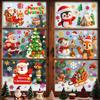 9PCS/Set Multicolor Merry Christmas Window Sticker Snowflake Santa Snowman DIY Accessories Cartoon Santa Glass Decals