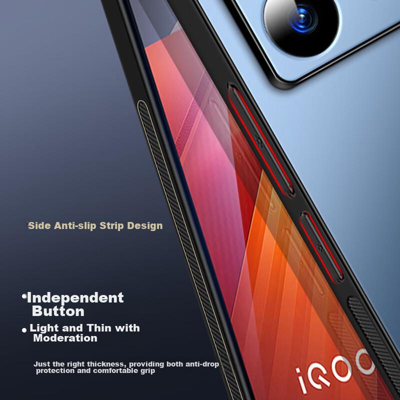 IQOO Neo8 Phone Case, IQOO Neo8 Pro AG Frosted Lens Full Protection, Real Machine Simple Solid Color, Light Luxury, Anti-Fingerprint,n, Graphite Black