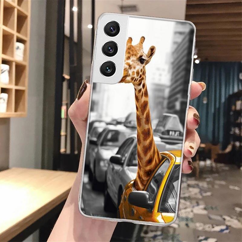 Cute Cartoon Giraffe Animal Soft Phone Case For Samsung Galaxy S24 S23 S22 S25 Ultra S21 Plus S20 FE S10 + S24Ultra Pattern Capa