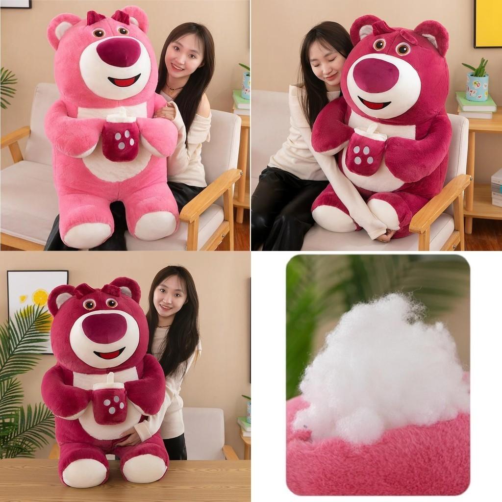 Cute Strawberry Bear Plush Pillow Perfect Gift For Comfort And Cuddles