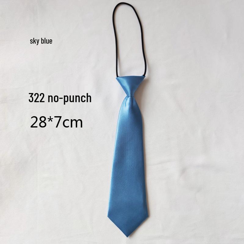 Solid Color Short Pullover with Cute Tie for Women & Children - Casual Uniform Accessory