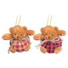 Nohemi Decor Mini Stuffed Plush Plaid Bear Ornaments for Christmas Tree Festive Decorations Unique Tree Toppers