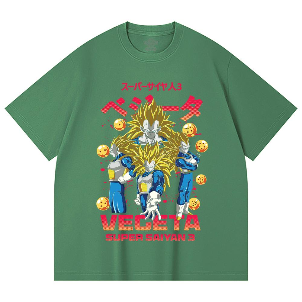 230 Gsm 100% Cotton Dragon Ball V52 Super Saiyan Vegeta Print Unisex Heavy Cotton T Shirt
