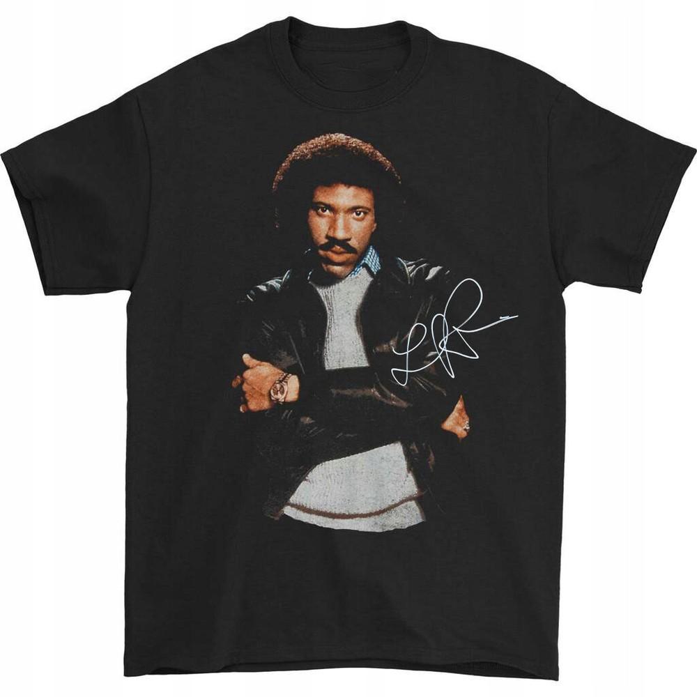 Eski Lionel Richie Müzik Yıldızı Ağır Pamuklu Tüm Beden Siyah Unisex Gömlek AP501 Unisex Tişört