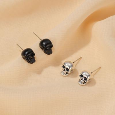 Festival Jewelry Gifts Ghost Head Copper Skull Head Ear Nail Stud Earring Halloween