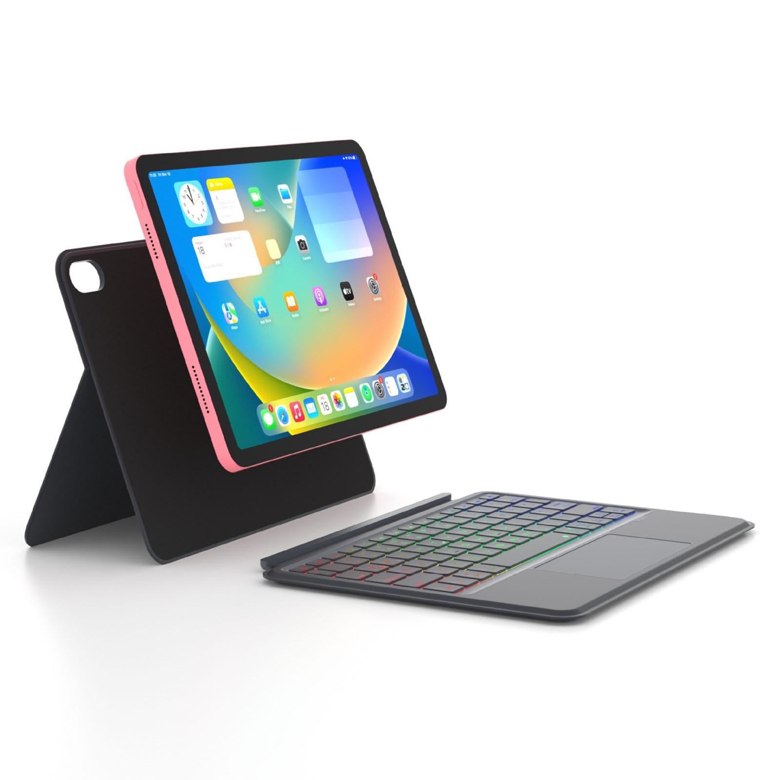 

P109 For iPad (2025)/10.9 (2022) Magnetic Bluetooth-Compatible Keyboard with Touchpad Backlit+Tablet Case Black Grey