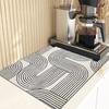 Dish Drying Mat Super Absorbent Dish Mat Drying Kitchen Mat Stain Draining Mat for Kitchen Coffee Bar Decor