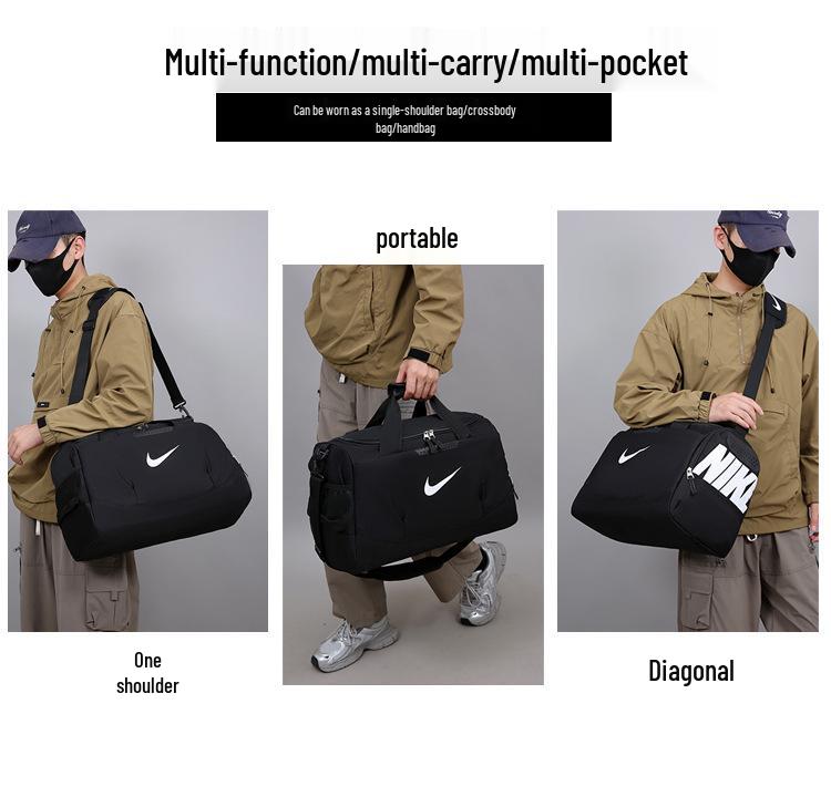 Unisex Sports Basketball Travel Bag with Shoe Compartment - Large Capacity, Crossbody & Handheld Features