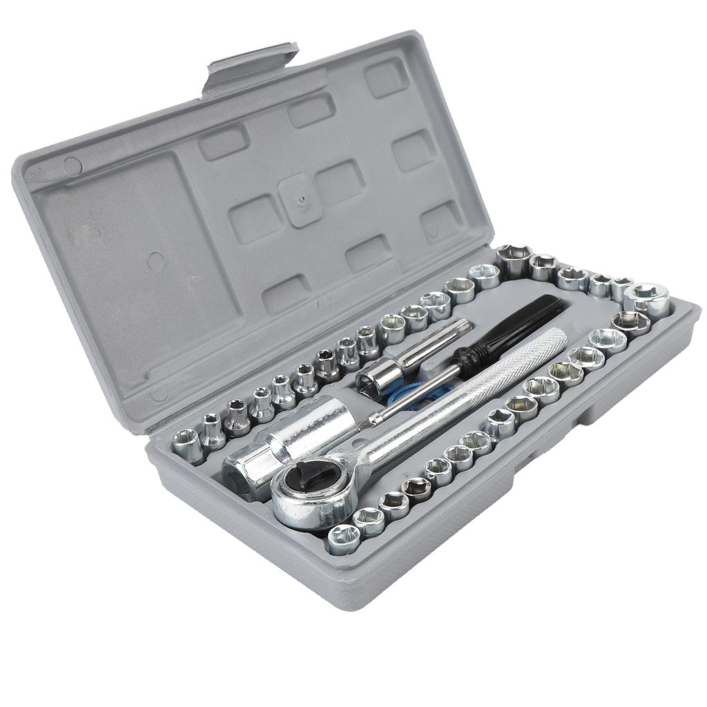 40-teiliges SAE-Steckschlüssel-Set mit metrischem Steckschlüsselsatz, universelle Passform, 1/4 Zoll und 3/8 Zoll Antrieb, für die Automobilindustrie