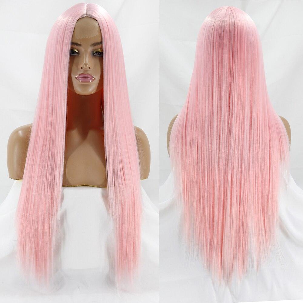 

MERISIHAIR Довгі прямі чорні перуки для жінок Середня частина Синтетична перука Термостійке волокно Перука природного вигляду China