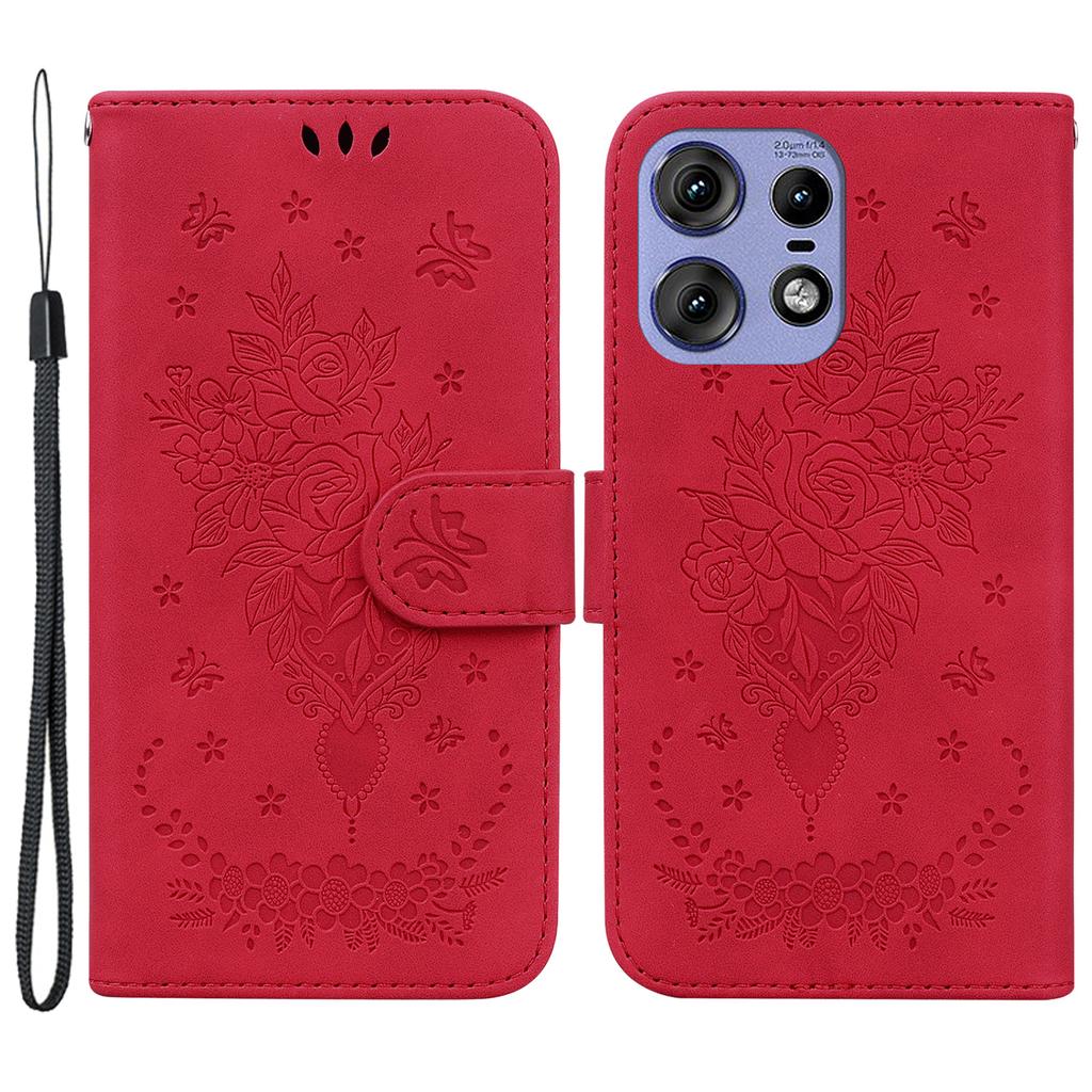 For Motorola Edge 50 5G/Edge 50 Pro 5G Case PU Leather Wallet Floral Phone Cover