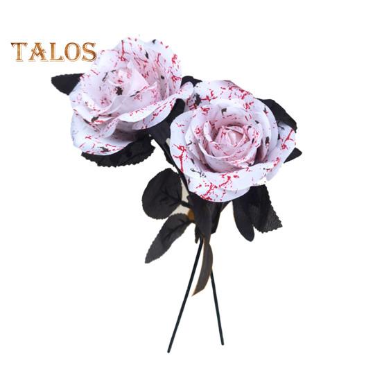 

2 шт., украшение из искусственных цветов на Хэллоуин, реалистичный букет из кровавых роз, искусственные цветы для фестивалей с привидениями, вечеринок, домашнего декора розовый