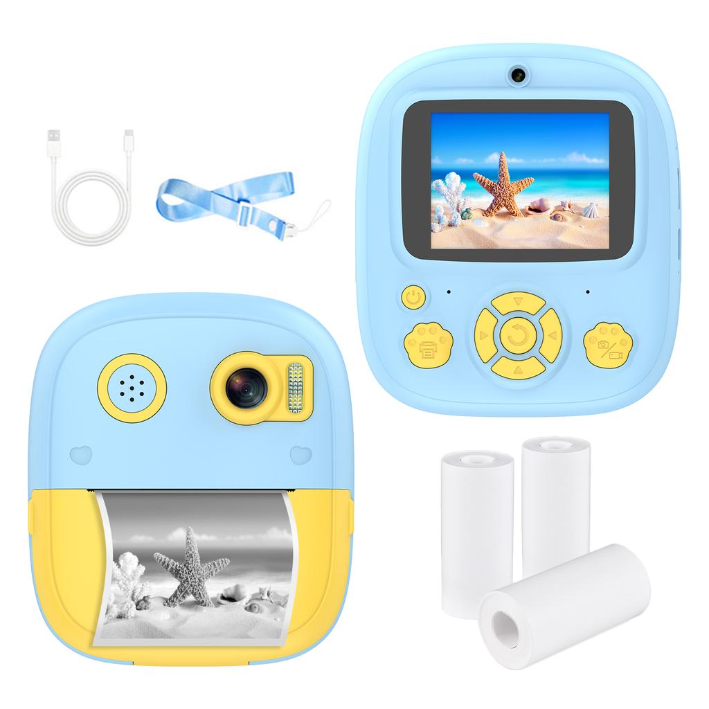 Kids Instant Print Camera Kids Digital Camera 1080P Digital Video Camera Dual Lens 2.4 Inch IPS