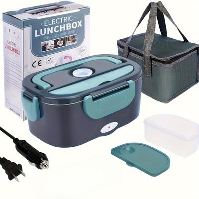 Electric Lunch Box Heater, Portable Food Heater for Car Truck Work, Leak Proof Detachable Container with Adult Tableware, Suitable for 12V/24V/110V