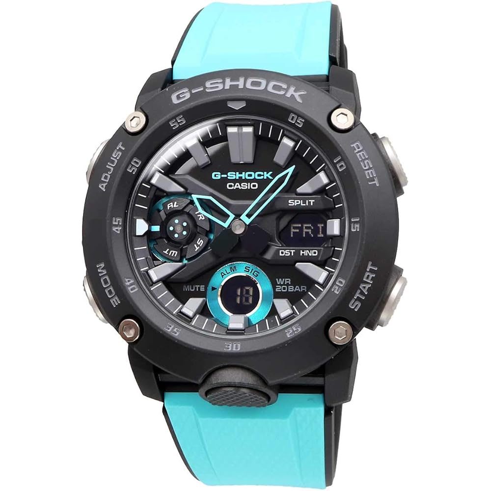 Casio G-Shock GA-2000-1A2 Men's Watch Blue Carbon Core Guard Structure