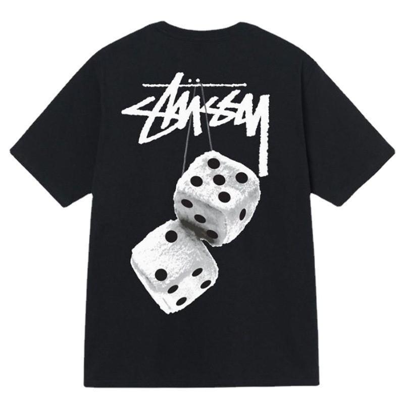 Camiseta Casual de Manga Corta para Hombre de Algodón con Estampado de Letras Corte Holgado Estilo Streetwear
