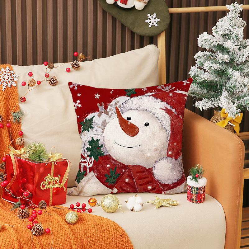 

Новая Рождественская льняная наволочка 45*45см Набор Комбинация Подушка Принт Снеговика Милая наволочка 45X45cm (pillowcase only)