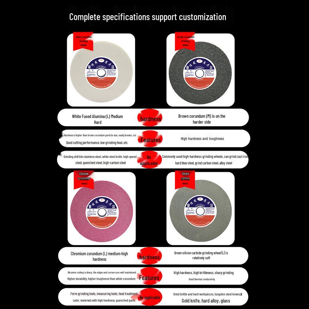 Brązowe i Białe Koło Szlifierskie z Korundu Ostrzałka do Noży, Dostępne w Rozmiarach 150/200/250