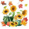 PVC Festive Window Stickers Autumn Harvest Decals, Sunflower Maple Leaf Pumpkin Bird Static Cling Stickers, Decorative Autumnal Wall Murals
