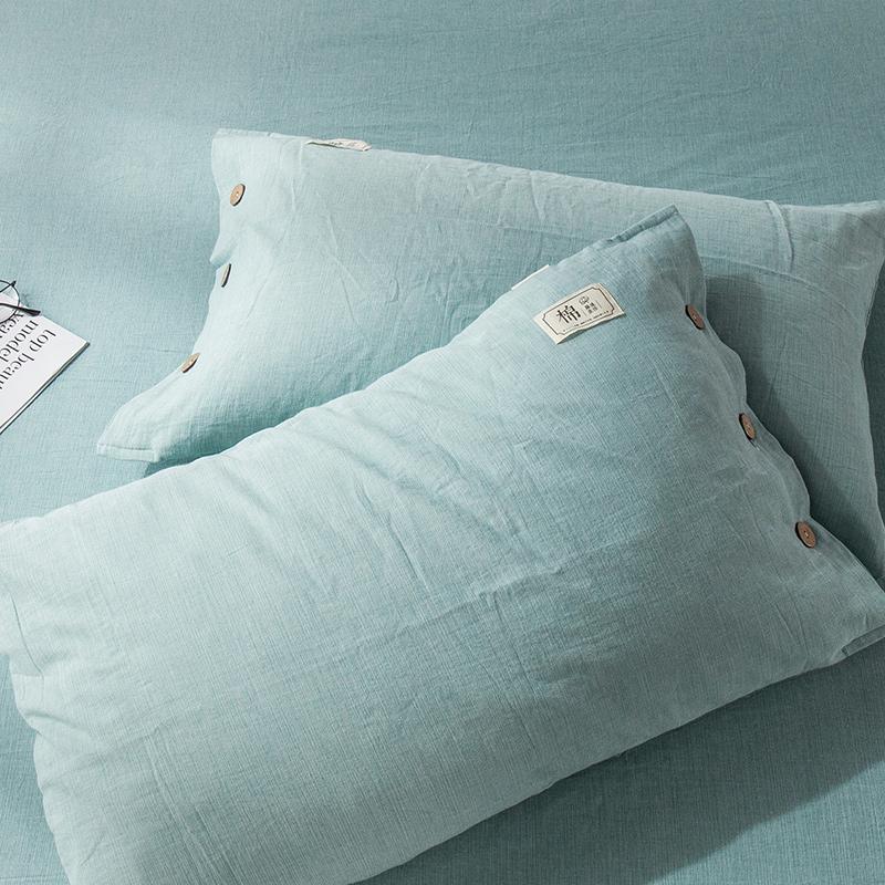 Zestaw 2 poszewek na poduszkę pojedynczą z czystej bawełny i lnu z wewnętrznym wkładem w całości bawełnianym, 48cm x 74cm
