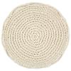 Pouf en macramé fait main - VIDAXL - Contemporain - Beige - Intérieur