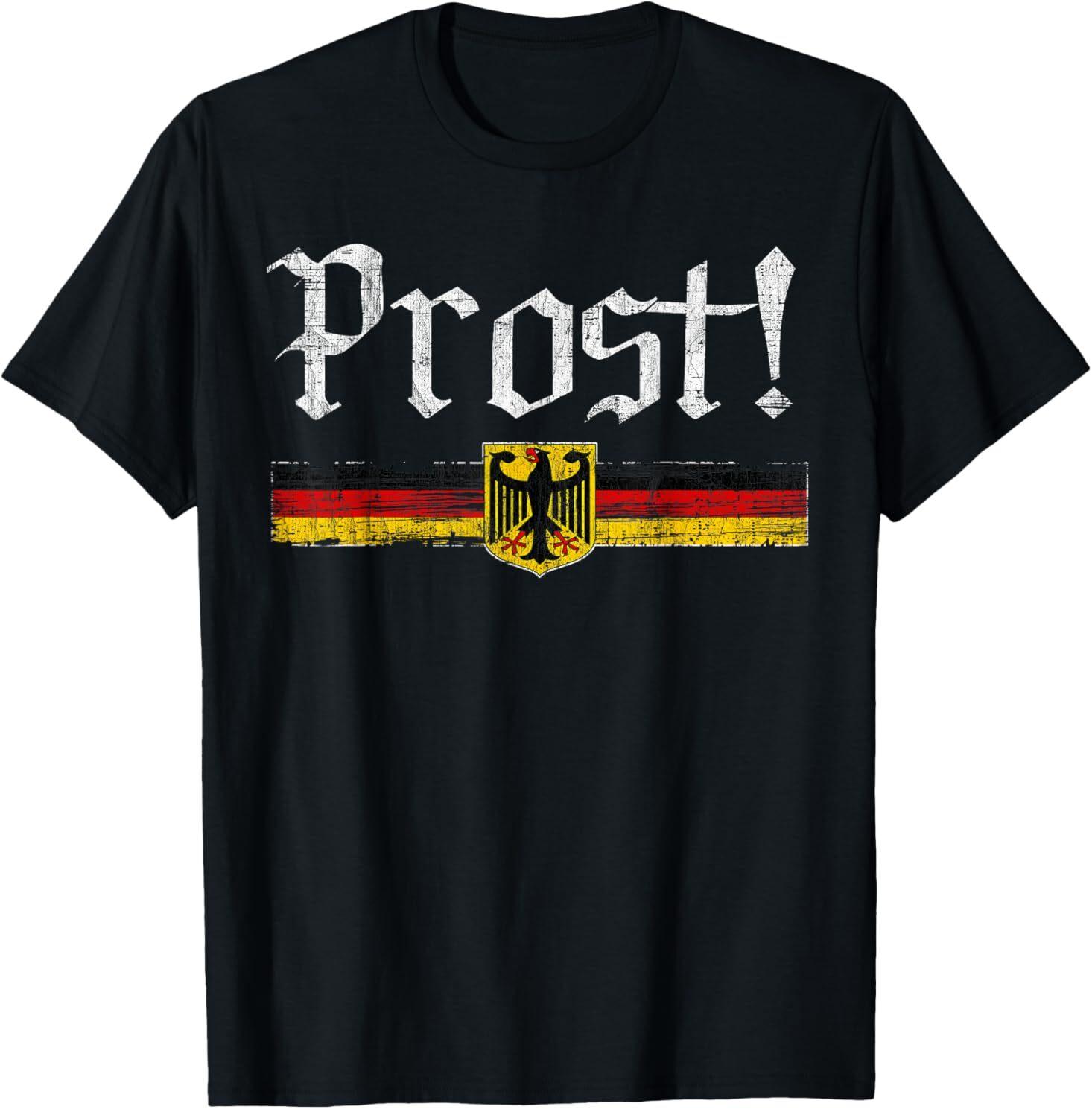 Oktoberfest Drinking Men Women Vintage German Flag Prost T-Shirt Mens Womens Tees Top S