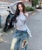 Inegi Buckle Strap Cut-Out Top (Grey)
