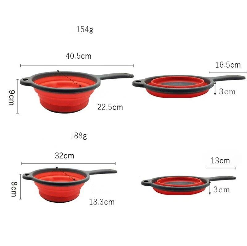 Faltbarer Abflusskorb mit Griff, Wasch- und Aufbewahrungsschüssel, rundes Gemüsereinigungssieb