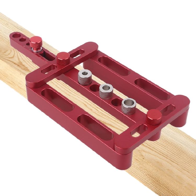 Woodworking 3-in-1 Dowel Hole Drilling Punching Locator Aluminum Alloy Tool