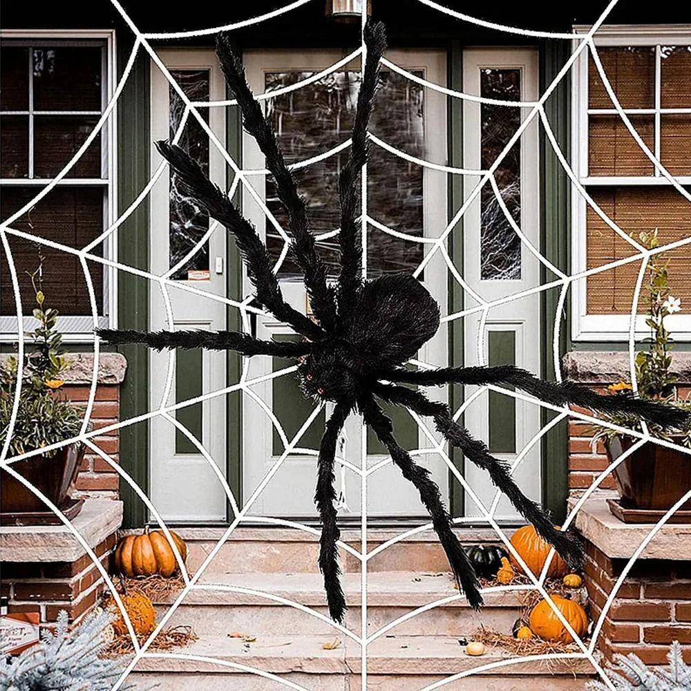 150cm/250cm Huge Spider Web Black/White Halloween Decoration Horror Scene Decoration Halloween Ornament Haunted House