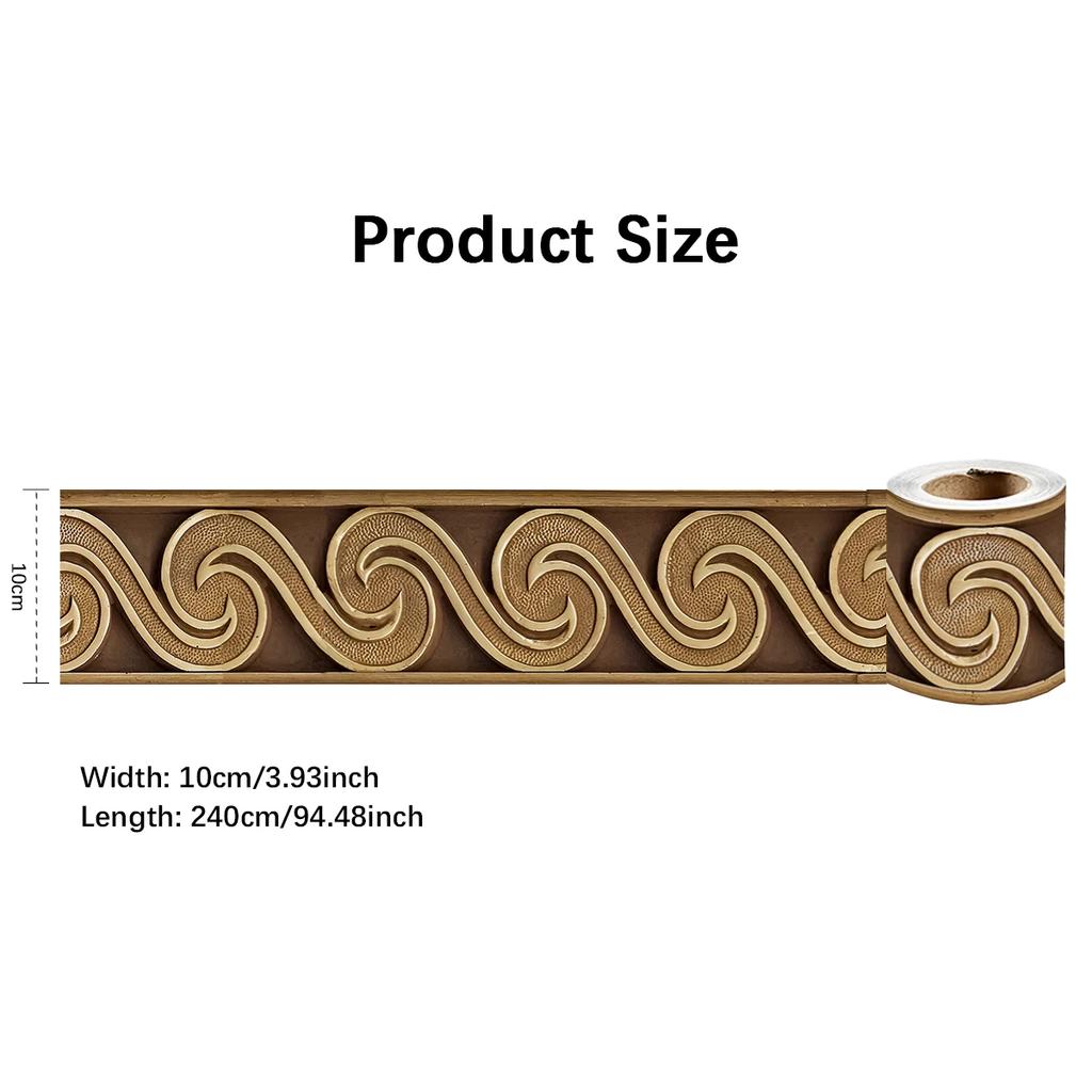 Eco-Friendly PVC Wall Panels, Peel & Stick Baseboard Trim, Decorative Skirting for Home Interior, Non-Toxic DIY Decor Art
