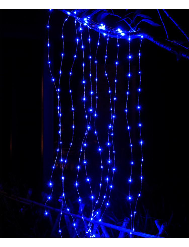 Flowing Waterfall Vine LED String Lights - Romantic Wedding Proposal Decoration 1.2m USB Remote синий