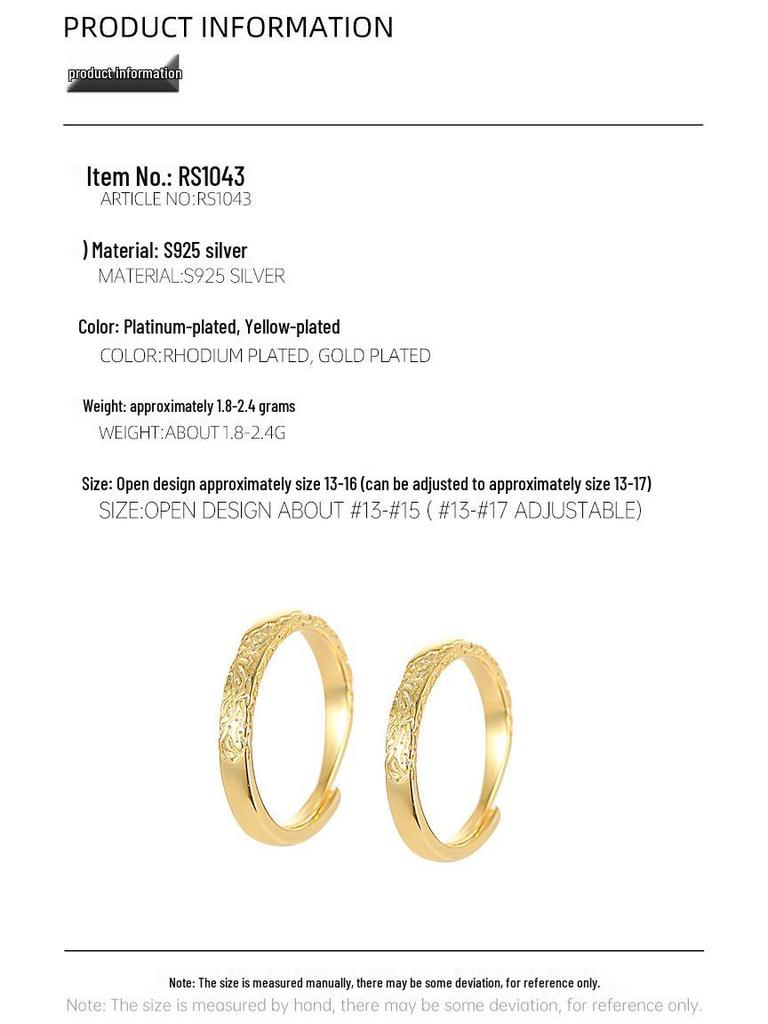 Weilan Battement de Cœur Argent 925 Texture Irrégulière Alliances Couple - Design Unique Arbre Banyan