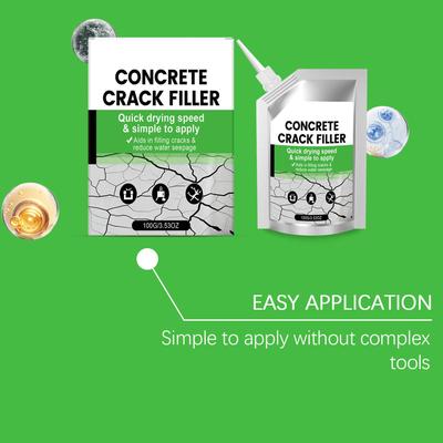Concrete Crack Filler 100g High Flexibility Cement Sealant Slab Waterproof Repair for Driveway Patio Floor Outdoor Garage