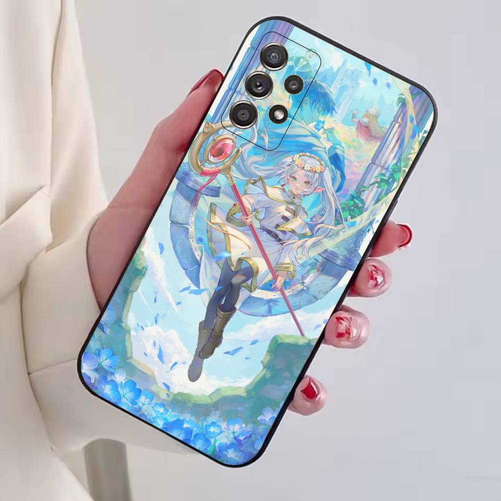 Anime F-Frieren Cute Phone Case Black Silicone Soft For Samsung S25,S24,S21,S22,S23,S30,Ultra,S20,Plus,Fe,Lite