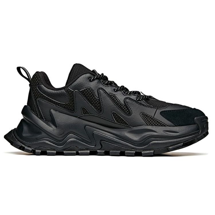 Anta Hot Comfortable Trendy Shock Absorbing Non-Slip Wear-Resistant Breathable Low-Top Dad Shoes Men sneaker Black 912118886-7