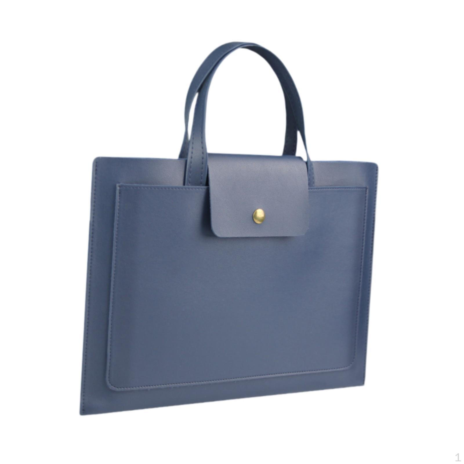 

13/14-дюймовая сумка для ноутбука, деловой портфель, большая застежка-кнопка, компьютер, искусственная кожа, работа синий