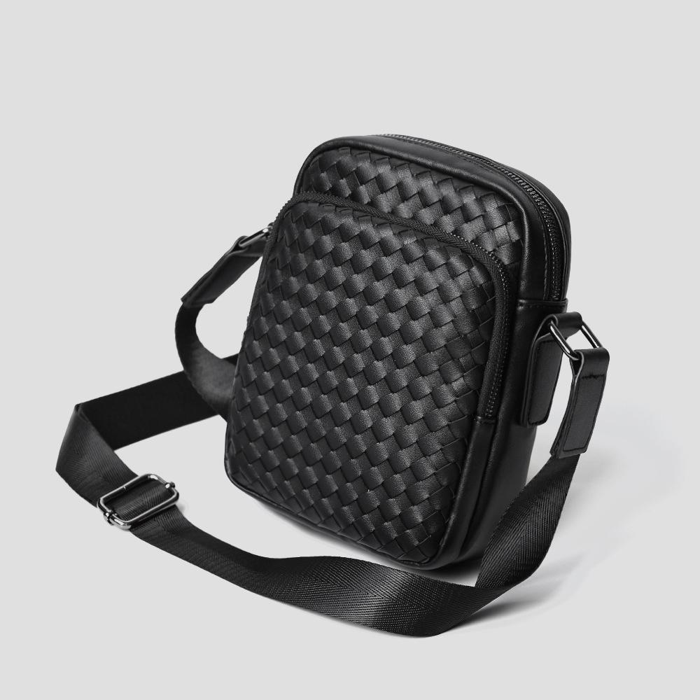 

TS JYL laptop bag,Handmade Woven Men Crossbody Bag Korean Style Casual Small Shoulder Bag OneSize чёрный