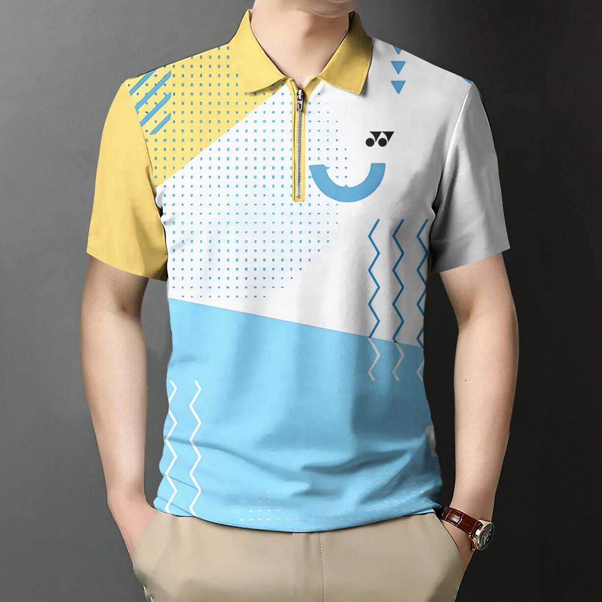 

Спортивная рубашка-поло Yonex на молнии, повседневная рубашка с короткими рукавами, свободная и дышащая одежда-поло L