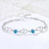 S999 Heart-to-heart Silver Bracelet for Women, Heart-shaped Interlocking Japanese and Korean Jewelry Accessories, Birthday Gift for Best Friend