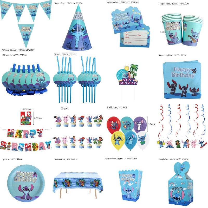 Cartoon Stitch Party-Set Pappteller Servietten Und Dekorationen