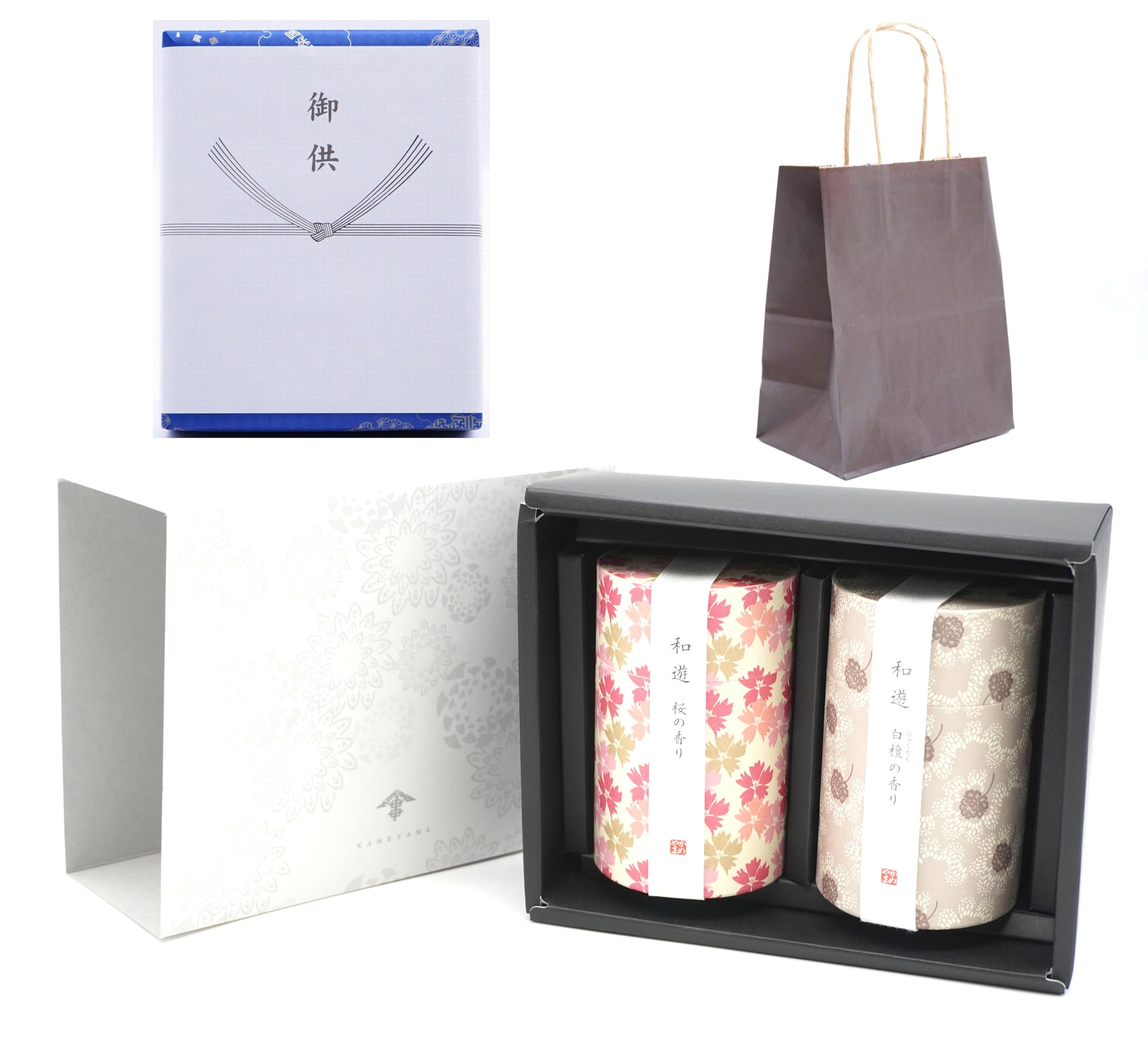 

Wa-Yu Assorted Incense Sticks (Sandalwood and Cherry Blossom Scents) Mini Size, Low Smoke, Gift Wrapping, and Gift Wrapping, Perfect for Mourning,