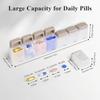 Weekly Pill Box with Magnets Daily Medication Organizer Medicine Case Container Leak-Proof Design for Supplements and Travel