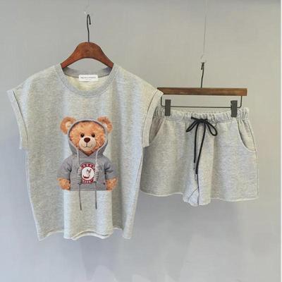 Dongdaemun Women's Summer 2024 Casual Sports Fashion Suit - Loose Vest and Shorts Two-Piece Set